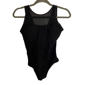 Athleta En Pointe Leotard Women's Black Yoga Barre Pilates Dance Powervita
